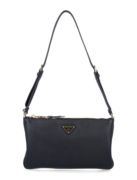 26SS 프라다 브루 트라이앵글 로고 숄더백 1BC2382CYS F0002 BLACK