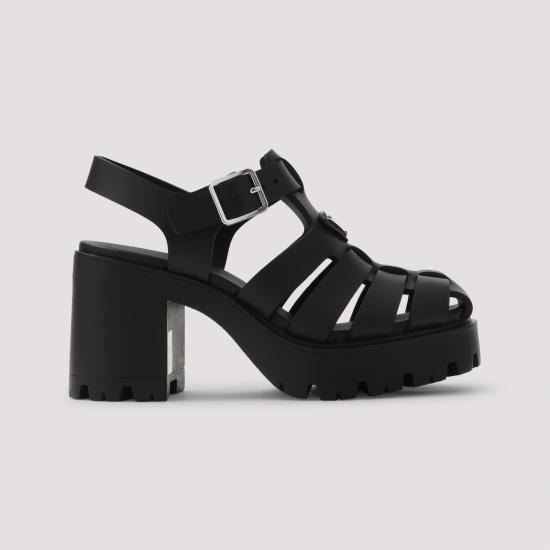 26SS 프라다 러버 플랫폼 샌들 1X267OF0903LKK F0002 BLACK - PRADA