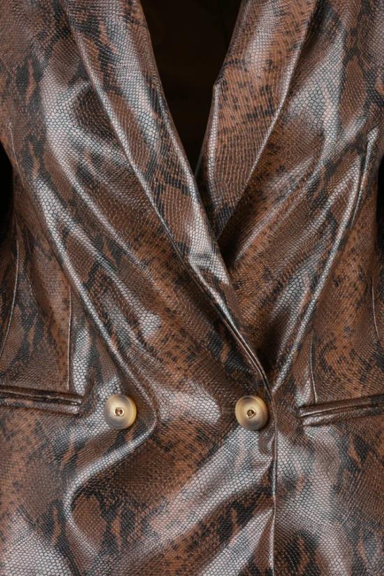  트윈셋 자켓 인조 가죽 재킷 - 브라운/블랙 - TWINSET