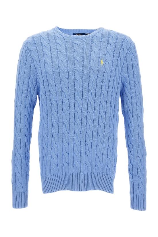 26SS 폴로 랄프로렌 로고 자수 케이블 니트 스웨터 710775885535AUSTINBLUE Blue