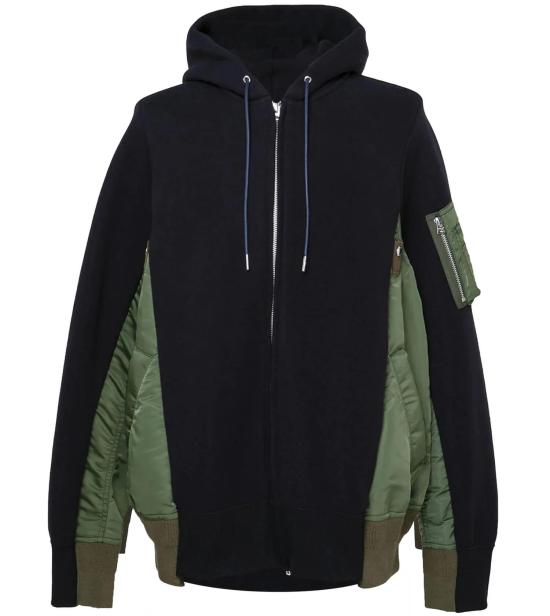 26SS 사카이 후드 티셔츠 2608496 378 L GRAY OFF WHITE