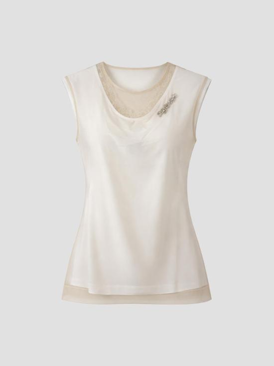 26SS 시몬로샤 민소매 티셔츠 5415B0553 WHT ND PR CL WHT NUDE PRL CLR