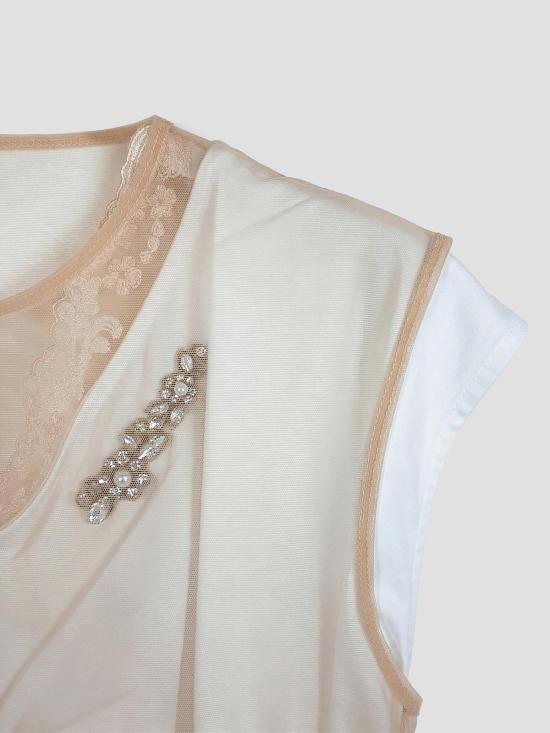 26SS 시몬로샤 민소매 티셔츠 5415B0553 WHT ND PR CL WHT NUDE PRL CLR - SIMONE ROCHA