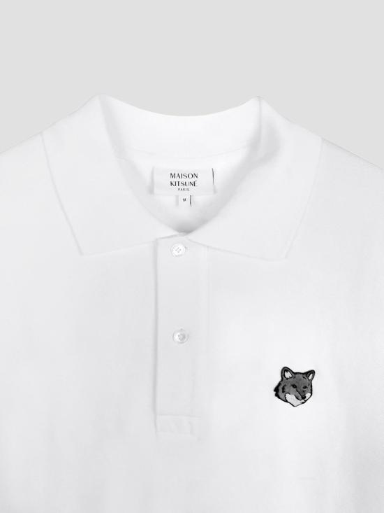 26SS 메종키츠네 폭스 헤드 컴포트 폴로 티셔츠 PM00210KP0001 P100 WHITE - MAISON KITSUNE