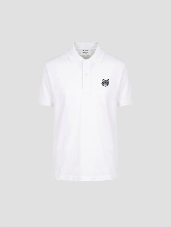 26SS 메종키츠네 폭스 헤드 컴포트 폴로 티셔츠 PM00210KP0001 P100 WHITE