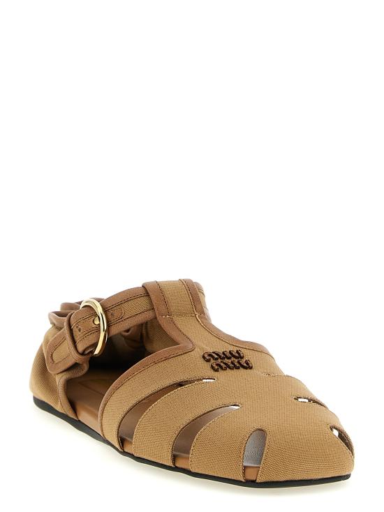 26SS 미우미우 샌들 5E635FF0053ZMTF0JRS Beige - MIU MIU