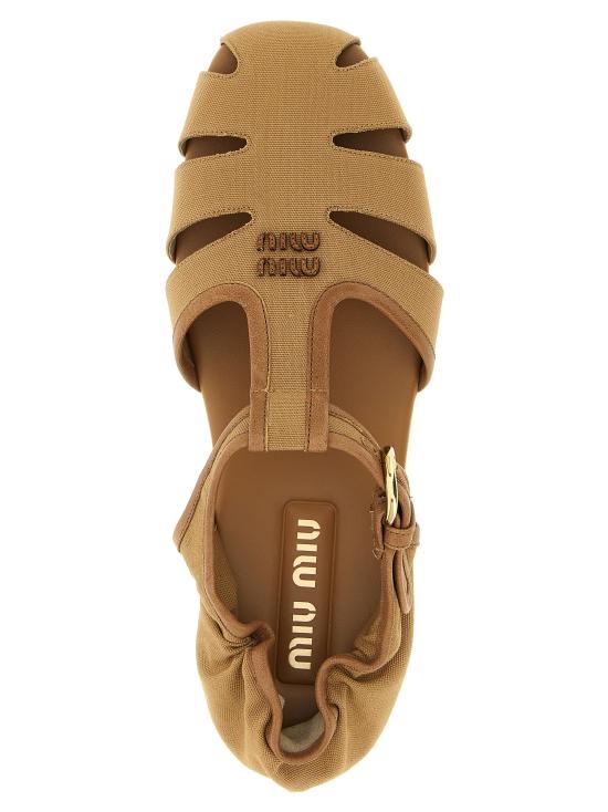 26SS 미우미우 샌들 5E635FF0053ZMTF0JRS Beige - MIU MIU