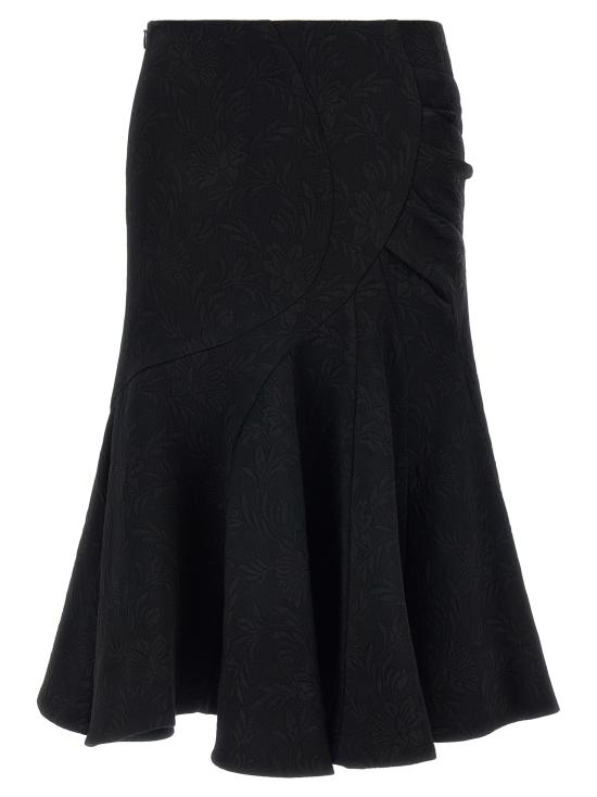 26SS 드리스 반 노튼 미디 스커트 2610108213265900 Black