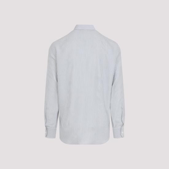 26SS 에르메네질도제냐 긴팔 셔츠 UHX15A3 SLF5 P06 BLUE SCURO RIGATO - ERMENEGILDO ZEGNA