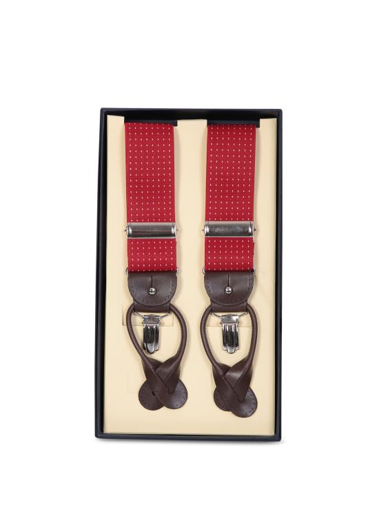  델 오글리오 가죽 벨트 BRACE35 05 01 Red