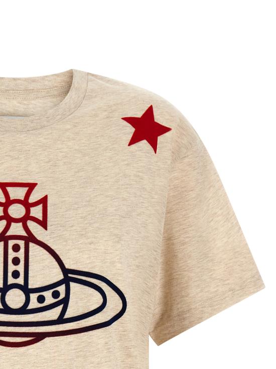 26SS 비비안웨스트우드 반팔 티셔츠 3G010056J00B8C401 Beige - VIVIENNE WESTWOOD