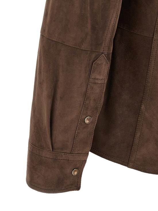 26SS 브루넬로 쿠치넬리 스웨이드 오버셔츠 MPCFN2039C8552 Brown - BRUNELLO CUCINELLI