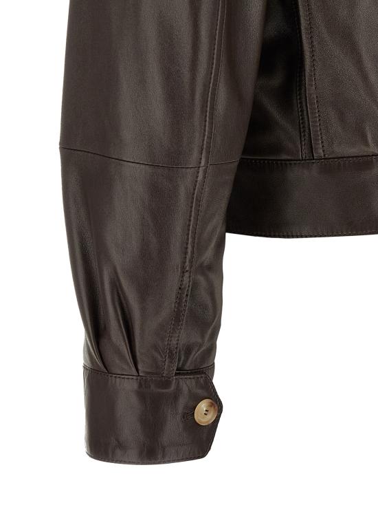 26SS 브루넬로 쿠치넬리 가죽 자켓 MPGBR2068CQV27 Brown - BRUNELLO CUCINELLI