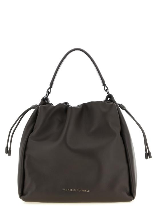 26SS 브루넬로 쿠치넬리 소프트 가죽 멜로우 버킷 백 MBGPD3611C8279 Brown