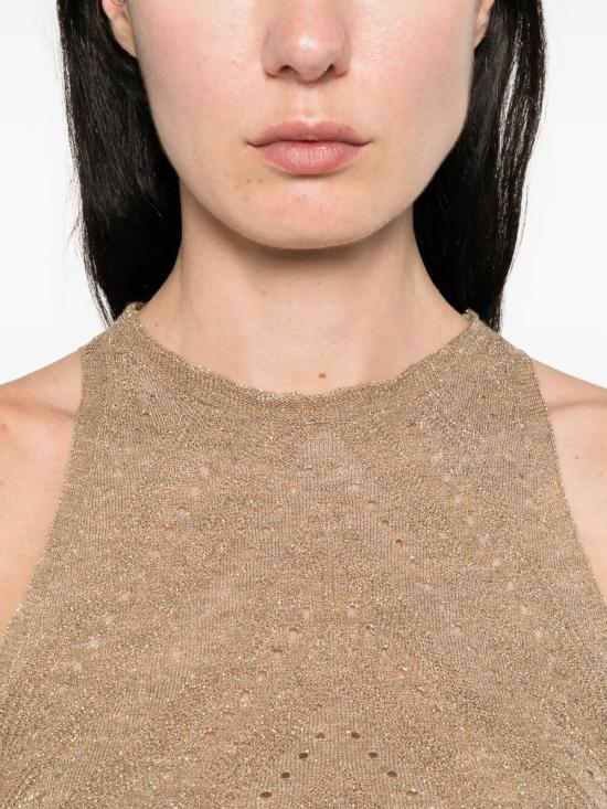 26SS 트윈셋 민소매 티셔츠 261TT3210 12454 GOLDEN GREEN LUREX - TWINSET