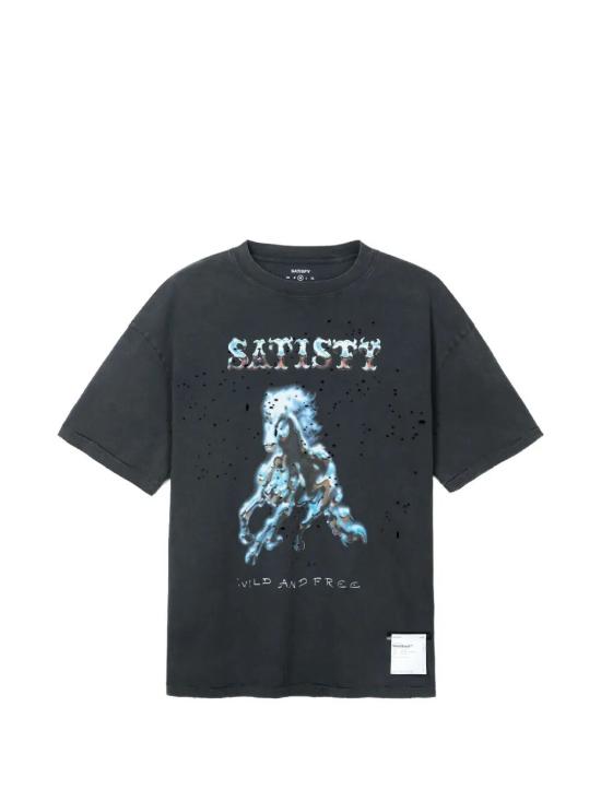26SS 새티스파이 모스테크 티셔츠 11006 00A16 AGED BLACK - SATISFY