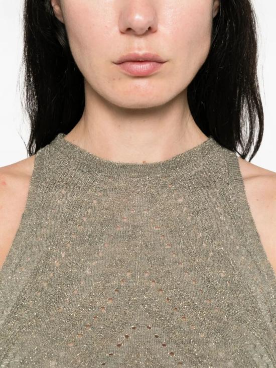 26SS 트윈셋 민소매 티셔츠 261TT3210 13565 LUREX LIGHT ALP GREEN - TWINSET