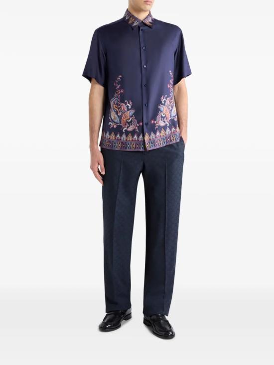 26SS 에트로 반팔 셔츠 MRIC0011 99SP1J5 X0885 BLUE PRINT - ETRO