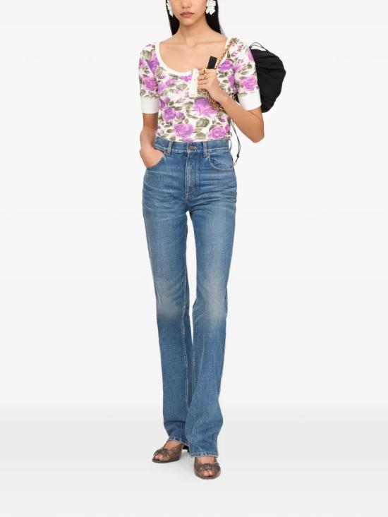 26SS 끌로에 반팔 티셔츠 CH26UJH56909 91O WHITE PURPLE - CHLOE