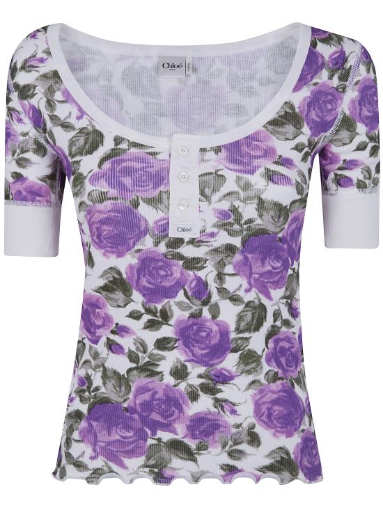 26SS 끌로에 반팔 티셔츠 CH26UJH56909 91O WHITE PURPLE