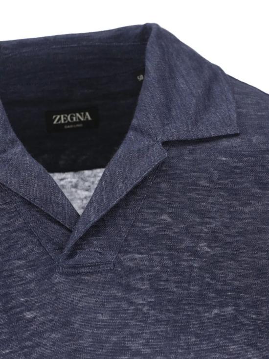 26SS 에르메네질도제냐 반팔 티셔츠 UH352A3 H747 B07 BLUE - ERMENEGILDO ZEGNA