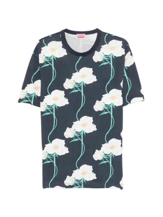 26SS 겐조 반팔 티셔츠 FG55TS2154SK 76 SINGLE JERSEY NAVY BLUE - KENZO