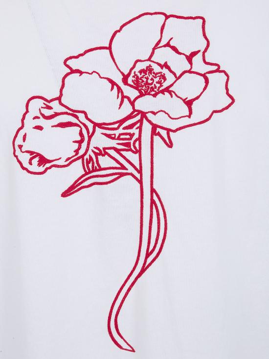 26SS 겐조 Archive Rose 자수 아웃라인 티셔츠 FG55TS2214SK 02 SINGLE JERSEY OFF WHITE - KENZO
