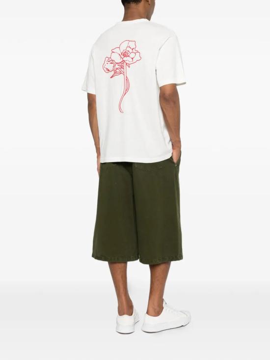 26SS 겐조 Archive Rose 자수 아웃라인 티셔츠 FG55TS2214SK 02 SINGLE JERSEY OFF WHITE - KENZO