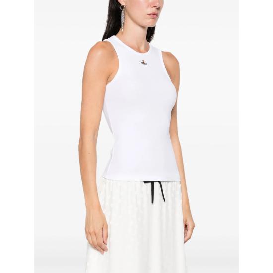 26SS 비비안웨스트우드 민소매 티셔츠 3G01003Z J009C A401 WHITE DOM - VIVIENNE WESTWOOD