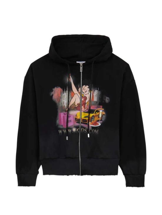 26SS 지씨디에스 후드 티셔츠 C1MWBE126F034 BLACK MIX 999X
