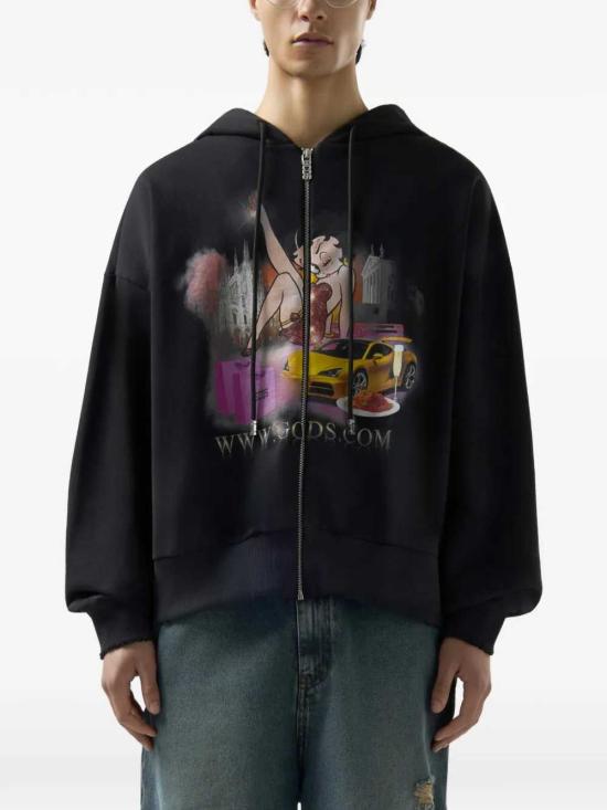 26SS 지씨디에스 후드 티셔츠 C1MWBE126F034 BLACK MIX 999X - GCDS