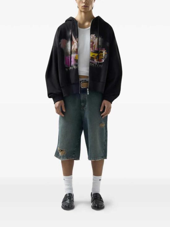 26SS 지씨디에스 후드 티셔츠 C1MWBE126F034 BLACK MIX 999X - GCDS
