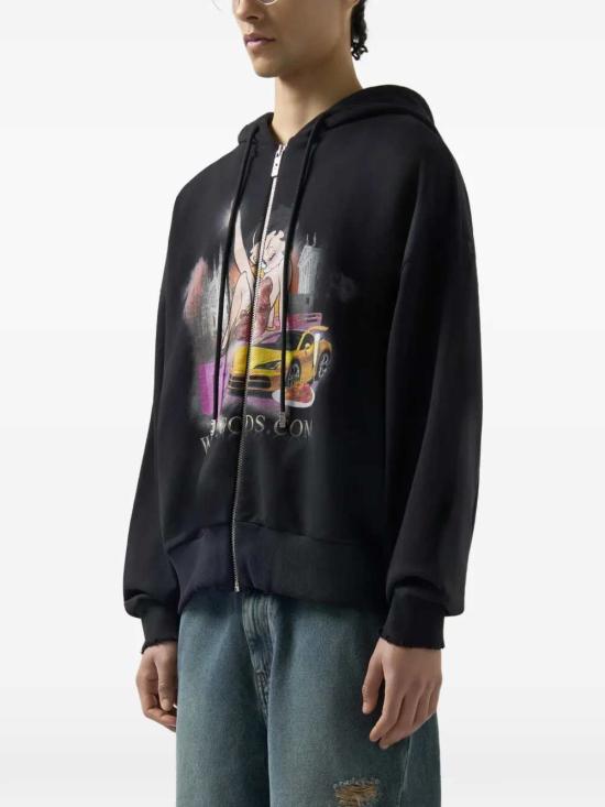 26SS 지씨디에스 후드 티셔츠 C1MWBE126F034 BLACK MIX 999X - GCDS