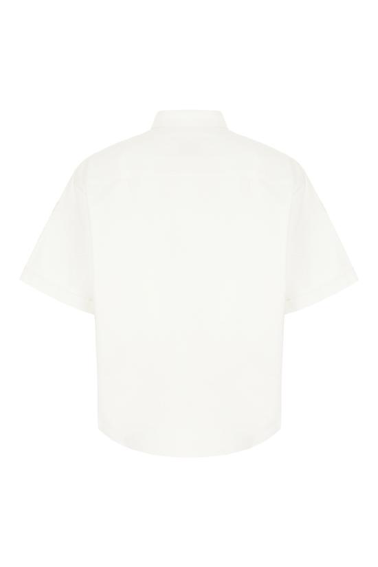 26SS 아미 코튼 박시 자수 아미 드 하트 HSH823CO0031 168 BLANC NATUREL - AMI