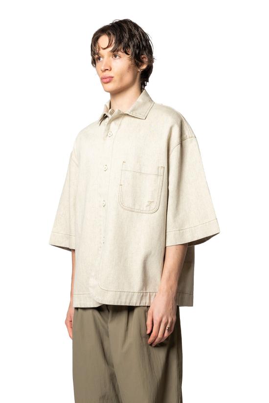 26SS 자크뮈스 파얀 박시 쇼트 슬리브 데님 셔츠 SHM00585AD00044 130 - JACQUEMUS