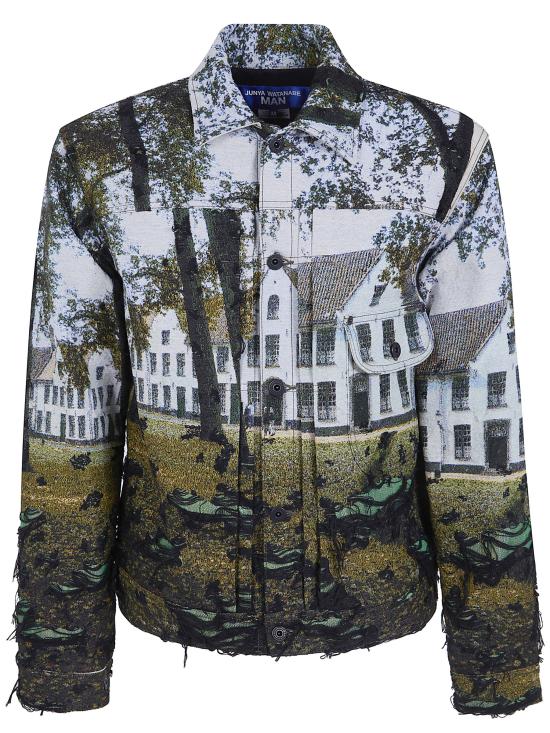 26SS 준야 와타나베 꼼데가르송 데님 자켓 WQ J030 GREEN BLACK LIGHT BLUE