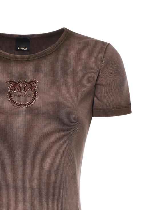 26SS 핑코 반팔 티셔츠 107311 A3H5L72 BROWN - PINKO
