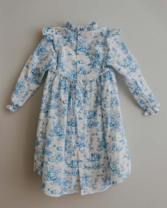  [키즈] 파이퍼 앤 클로스 원피스 파이퍼앤클로스 아동용 아오키 긴팔 드레스 블루 토일 - PIPER&CLOTH