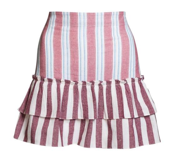  Coniglio Palm Beach 숏 스커트 코닐리오 팜 비치 고고 신치 백 미니 스커트 클라렛 콤보 스트라이프