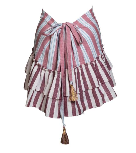  Coniglio Palm Beach 숏 스커트 코닐리오 팜 비치 고고 신치 백 미니 스커트 클라렛 콤보 스트라이프 - OTHER BRANDS