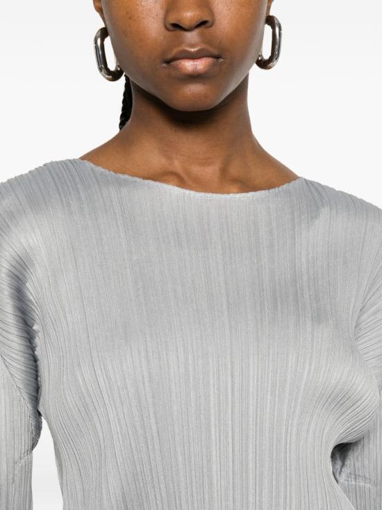 26SS 플리츠플리즈 긴팔 티셔츠 PP66JK12110 GRAY DOM - PLEATS PLEASE