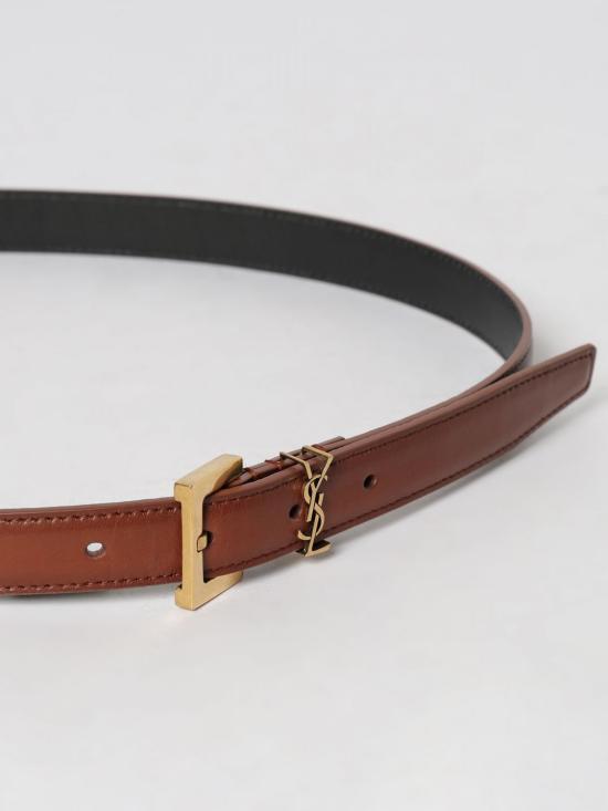 26SS 생로랑 카산드라 씬 스퀘어 버클 벨트 554465AAFOC 2955 Brown - SAINT LAURENT