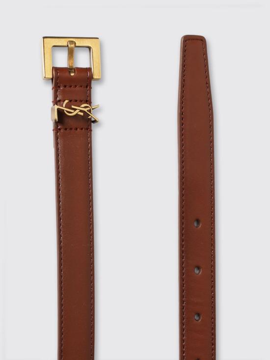 26SS 생로랑 카산드라 씬 스퀘어 버클 벨트 554465AAFOC 2955 Brown - SAINT LAURENT