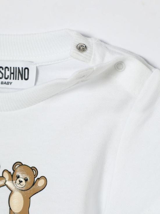 26SS [키즈] 모스키노 티셔츠 MUM04KLAA17 10101 White - MOSCHINO