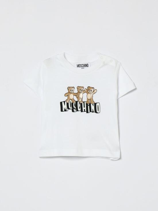 26SS [키즈] 모스키노 티셔츠 MUM04KLAA17 10101 White