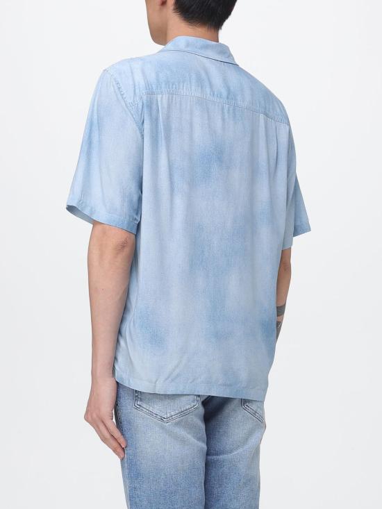 26SS 무스너클 반팔 셔츠 M16MT718H1 1921 Gnawed Blue - MOOSE KNUCKLES