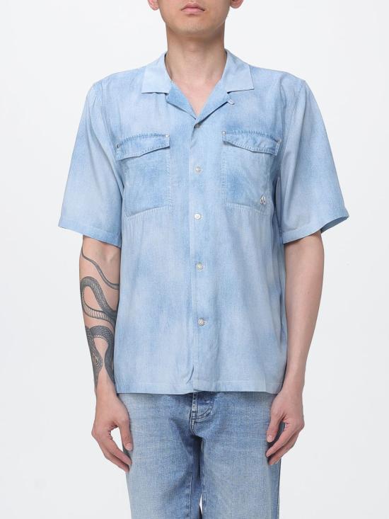 26SS 무스너클 반팔 셔츠 M16MT718H1 1921 Gnawed Blue