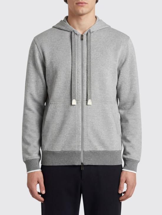 26SS 브리오니 후드 티셔츠 UJNL0LPA611 1800 Grey
