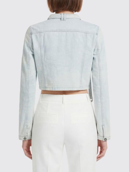 26SS 디젤 드-사픽스-Fsi 크롭트 재킷 인 아이스-블루 새틴 데님 A2347009Q16 01 Blue - DIESEL