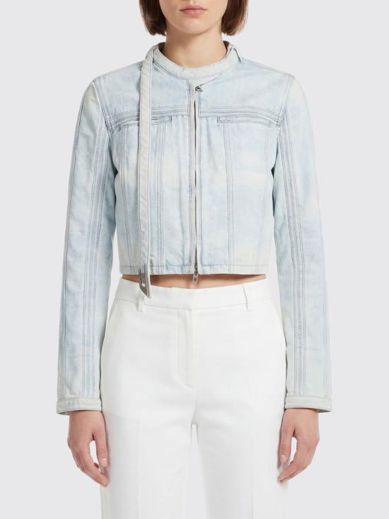 26SS 디젤 드-사픽스-Fsi 크롭트 재킷 인 아이스-블루 새틴 데님 A2347009Q16 01 Blue